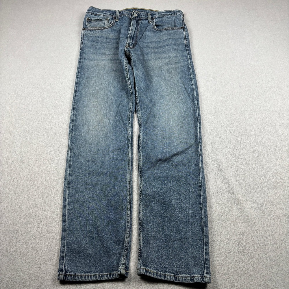 Levis 551 Z Authentic Straight Mens Jeans 34x32 Blue Medium Wash Straight Leg